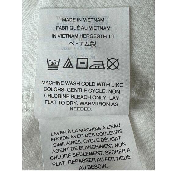 Madewell Top Women Medium White Textured Tie Front Crop Cotton V-Neck Summer - Picture 8 of 9